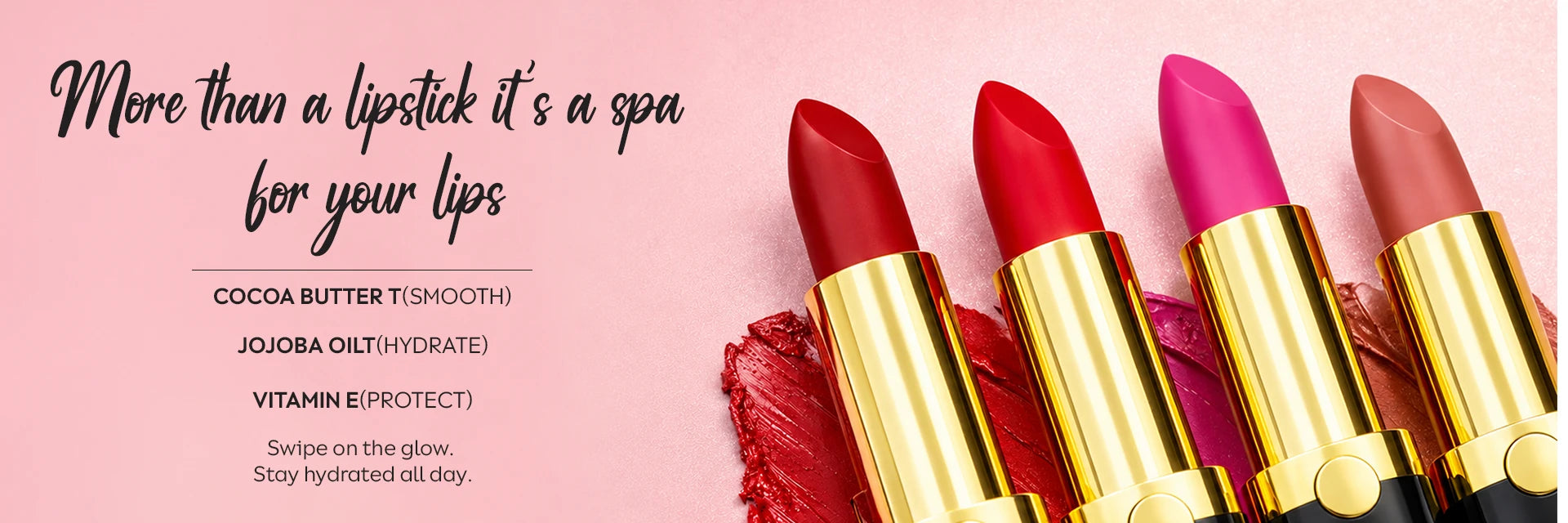 Born18 nourishing lipsticks with Cocoa Butter, Jojoba Oil & Vitamin E - More than a lipstick, it’s a spa for your lips